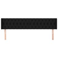 Горна табла за легло, черна, 203x16x78/88 см, плат