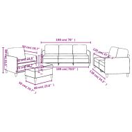Комплект дивани от 4 части с възглавници, тъмносив, плат