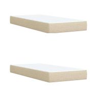 Боксспринг легло с матрак, кремаво, 200x200 см, плат