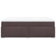 Боксспринг легло с матрак, тъмнокафяво, 160x200 см, плат