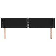 Горна табла за легло, черна, 203x16x78/88 см, плат