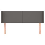 Горна табла за легло, сива, 147x16x78/88 см, изкуствена кожа