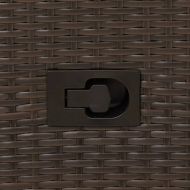 Накланящ се градински диван 2-местен с маса кафяв полиратан