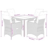 Градински комплект с възглавници, 5 части, бежов полиратан