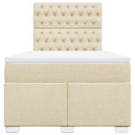 Боксспринг легло с матрак, кремаво, 120x200 см, плат