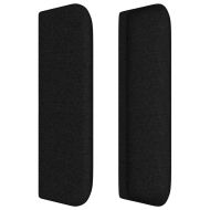 Горна табла за легло, черна, 93 x 16 x 78/88 см, плат