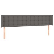 Горна табла за легло, сива, 163x16x78/88 см, изкуствена кожа