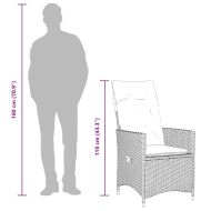 Накланящи градински стола с възглавници полиратан бежови