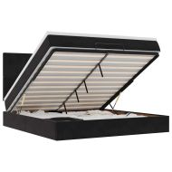 Османска легло с матраци, черно, 180x200 см, кадифе