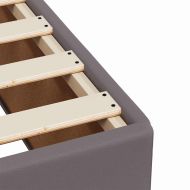 Боксспринг легло с матрак, сиво, 140x190 см изкуствена кожа