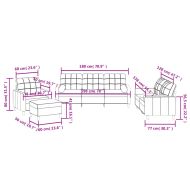 Комплект дивани 4 части с възглавници таупе текстил