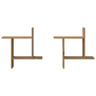 Стенни рафтове, 2 бр, дъб артизан, 50x12x50 см, инженерно дърво