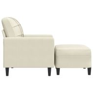 Кресло с табуретка, кремаво, 60 см, кадифе