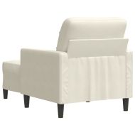 Кресло с табуретка, кремаво, 60 см, кадифе