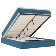 Османско легло с матрак Тъмно синьо 140x190cm кадифе