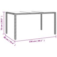 Градински комплект с възглавници, 7 части, бежов полиратан