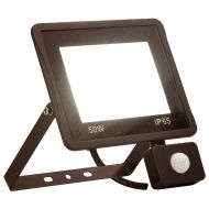 LED прожектор със сензор, 50 W, топло бяло