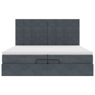 Османска легло с матраци, тъмносиво, 200x200 см, кадифе