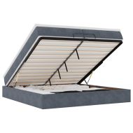 Османска легло с матраци, тъмносиво, 200x200 см, кадифе