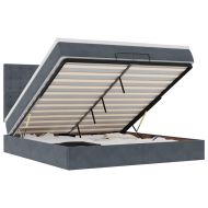 Османска легло с матраци, тъмносиво, 200x200 см, кадифе