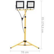 LED прожектор със статив 2x100 W студено бяло