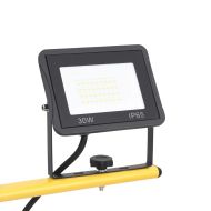 LED прожектор със статив, 2x30 W, топло бяло