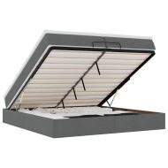 Османска легло с матраци, тъмносиво, 200x200 см, плат