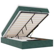 Османска легло с матрак, тъмнозелено, 120x200 см, кадифе