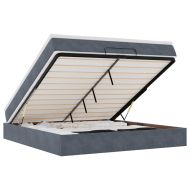 Османска легло с матрак, тъмносиво, 180x200 см, кадифе