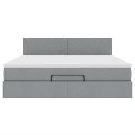 Османска легло с матрак, светлосиво, 160x200 см, плат