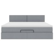 Османска легло с матрак, светлосиво, 180x200 см, плат