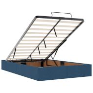 Османска легло с матрак, синьо, 120x200 см, плат