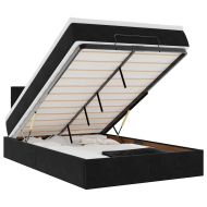 Османска легло с матрак, черно, 120x200 см, кадифе