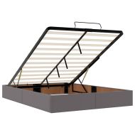 Османско легло с матрак сиво 140x190cm изкуствена кожа