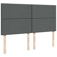 Османска легло с матрак, тъмносиво, 180x200 см, плат