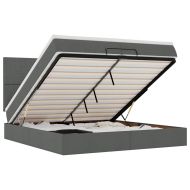 Османска легло с матраци, тъмносиво, 200x200 см, плат