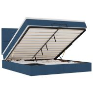 Османска легло с матраци, синьо, 200x200 см, плат