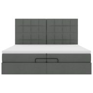 Османска легло с матраци, тъмносиво, 200x200 см, плат