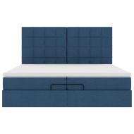 Османска легло с матраци, синьо, 200x200 см, плат