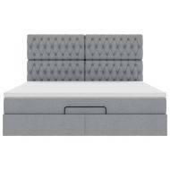 Османска легло с матрак, светлосиво, 160x200 см, плат