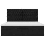 Османска легло с матрак, черно, 160x200 см, плат