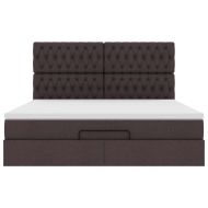 Османска легло с матрак, тъмнокафяво, 160x200 см, плат