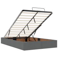 Османска легло с матрак, тъмносиво, 120x200 см, плат