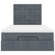 Османска легло с матраци, тъмнокафяво, 120x200 см, кадифе