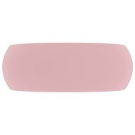 Луксозна кръгла мивка, матово розова, 40x15 см, керамика