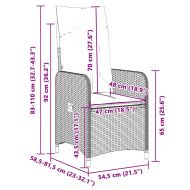 Градински бистро комплект с възглавници 9 части бежов полиратан