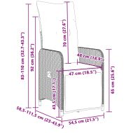Градински бистро комплект с възглавници 9 части бежов полиратан