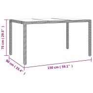 Градински бистро комплект с възглавници 7 части бежов полиратан