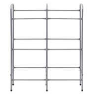 Стелаж за съхранение за 6 щайги сребрист 96x33x116 см стомана