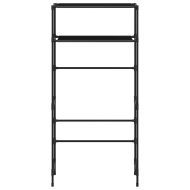 2-етажен рафт за над пералня черен 69x28x143 см желязо